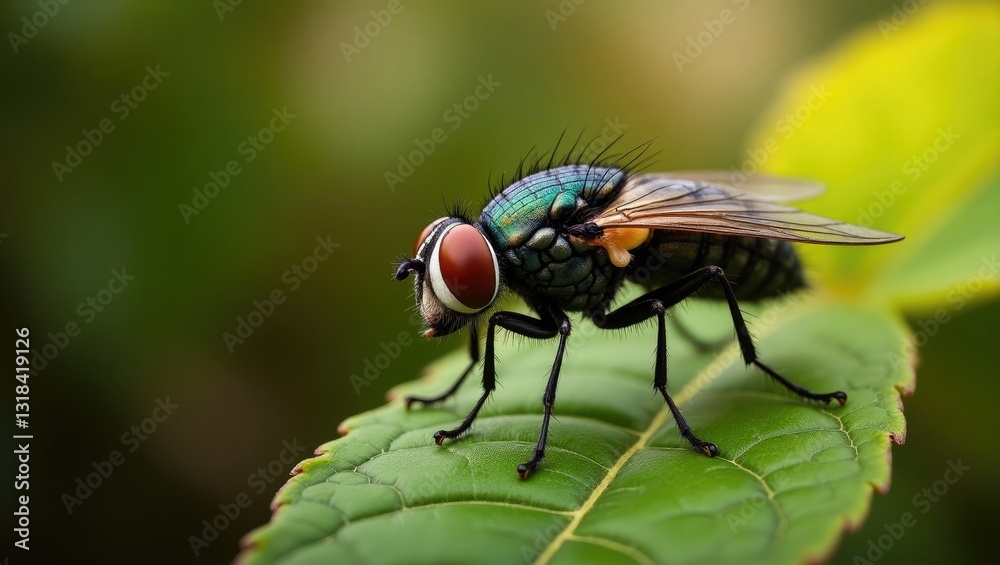A large fly known as Bellardia viarum inhabiting the fringes of forests on taller weeds and shrubs. A large fly known as Bellardia viarum inhabiting the fringes of forests on taller weeds and shrubs.