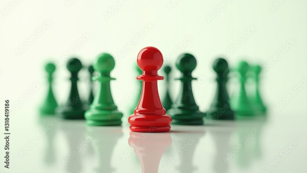 Board game pieces - representation of leadership or mobbing Board game pieces - representation of leadership or mobbing