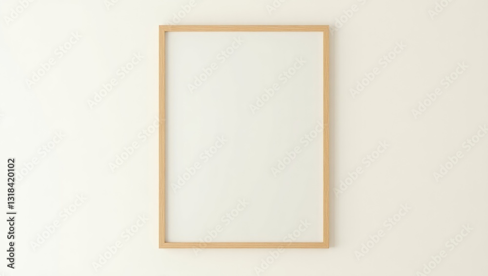 Blank wooden frame on a beige wall. Flat lay design. Minimal wooden frame. Simple wooden frame. Natural wooden frame. Blank wooden frame on a beige wall. Flat lay design. Minimal wooden frame. Simple wooden frame. Natural wooden frame.