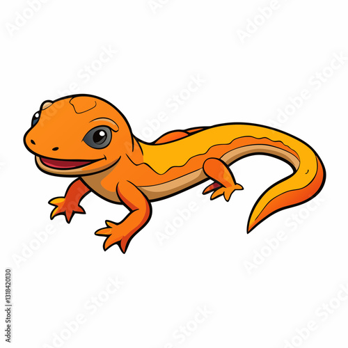 vector illustration of a cartoon newt
