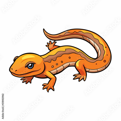 vector illustration of a cartoon newt
