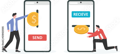 Finance Sending Isolated Illustration

