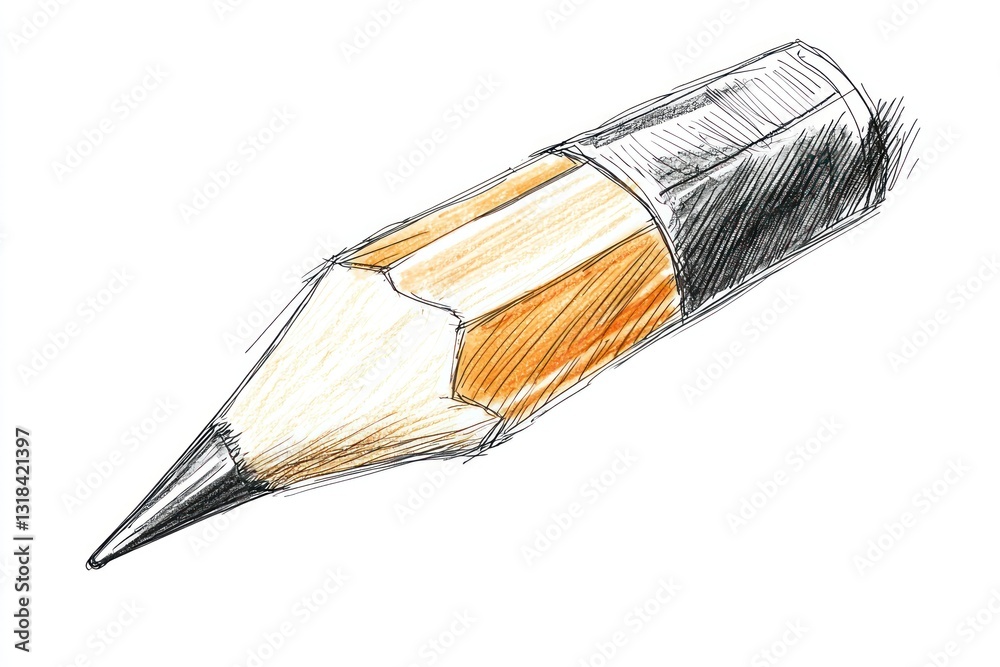 Fototapeta premium Creative projects enhanced with a hand-drawn pencil sketch.