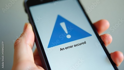 Error in smartphone. No signal or internet connection, slow connection alert. Mobile app malfunction or smartphone issue. Absence of wifi or poor coverage. Virus, ransomware, or malware on cellphon... photo