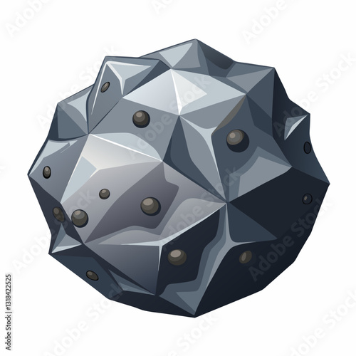 metallic meteorite with a rough  textured surface