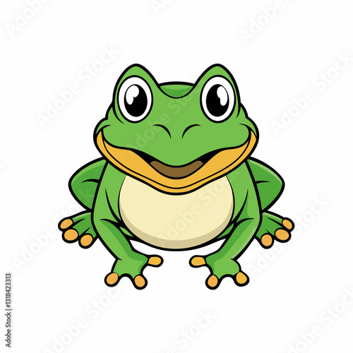 green toad cartoon vector