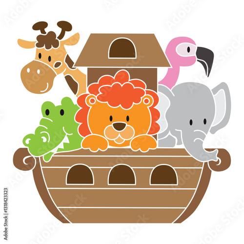 Cute ark vector cartoon illustration