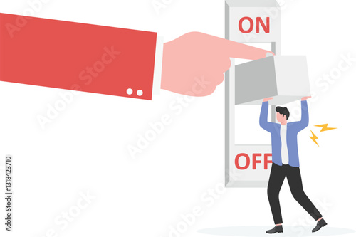 Stress burden, anxiety from work difficulty and overload, problem in economic crisis or pressure from too much responsibility concept


