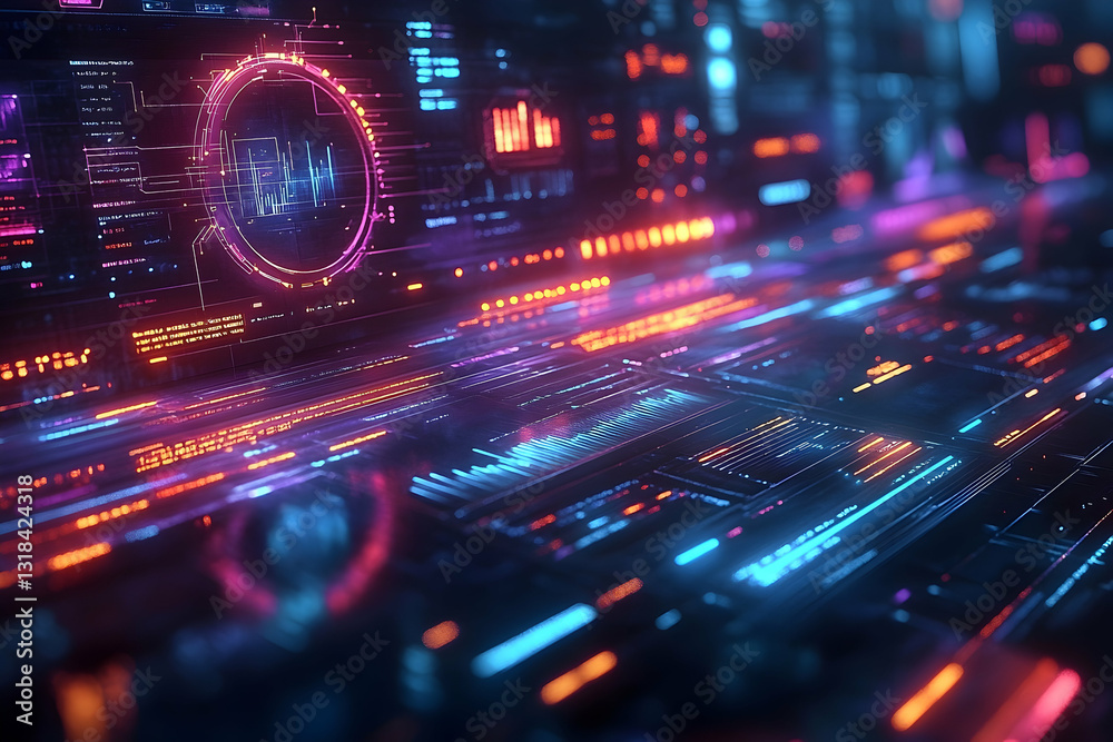 Obraz premium Abstract Futuristic Digital Display