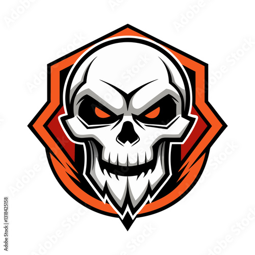 Skull emblem mascot vector logo illustration
