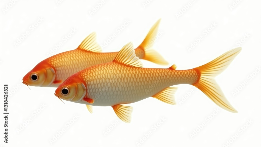 Crucian carp fish isolated on a white background. Crucian carp fish isolated on a white background.