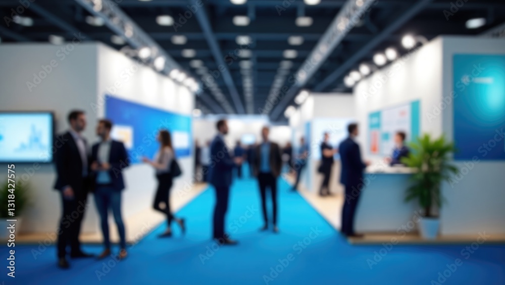 Event trade show backdrop - bokeh lights. Business - booth display.