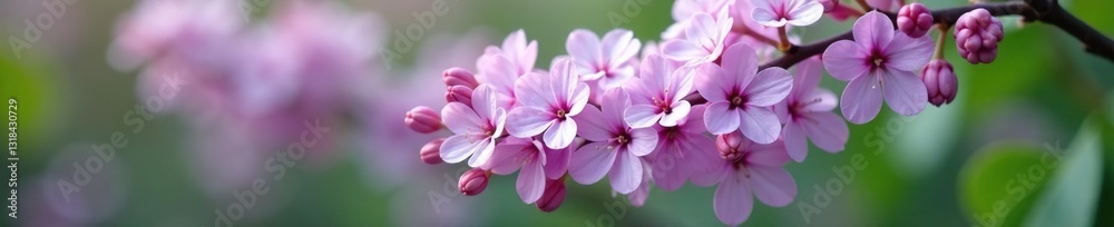 Delicate lilac branch with soft purple flowers, nature, garden