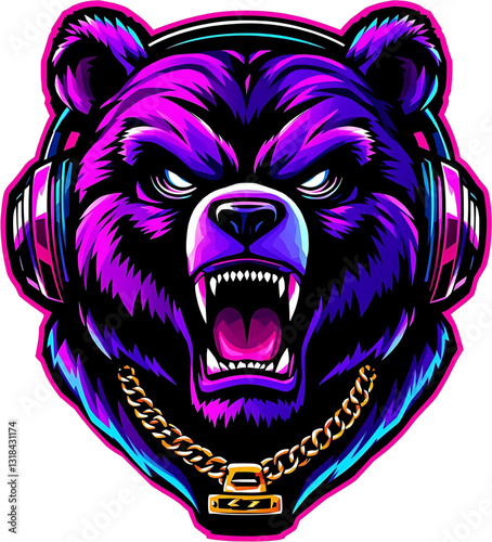 Mascot logo of Bear Animal png