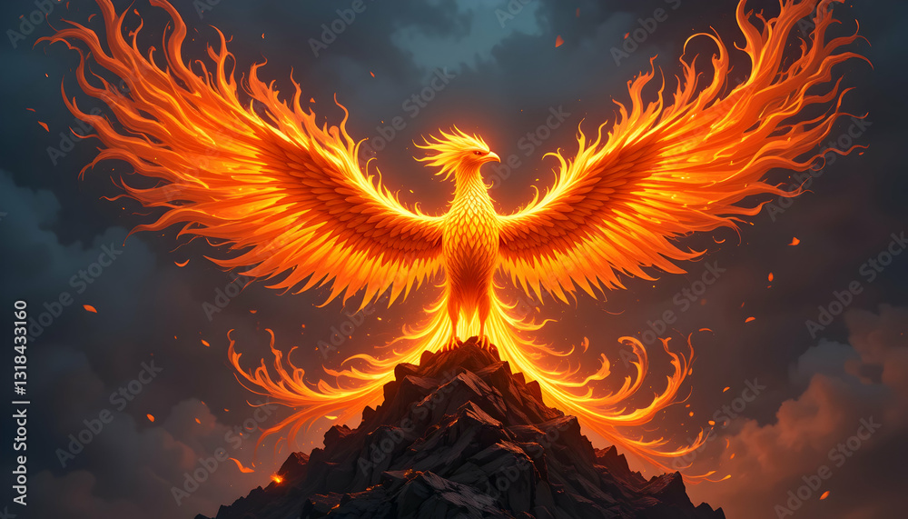 Fiery Phoenix Rising Mythical Bird Wallpaper Fiery Phoenix Rising Mythical Bird Wallpaper