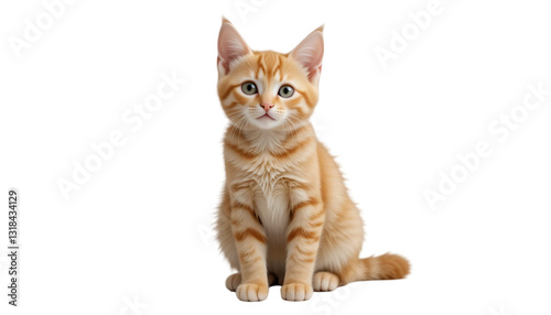 red cat isolated on white background 