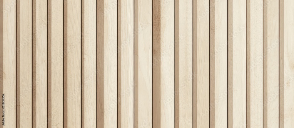 Obraz premium Sandy beige vertical wooden slats with a smooth satin finish for a minimalistic modern look.