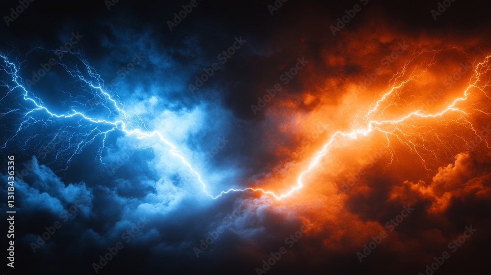 The sky was ablaze with a dazzling array of colorful lightning, casting a brilliant glow that dispelled the darkness and sent tremors through the ground beneath