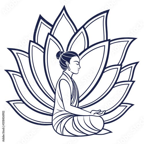 yoga lotus position vector