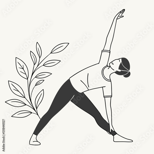 Collection of Young Women Doing Yoga Exercises, Yoga Poses Vector Illustration