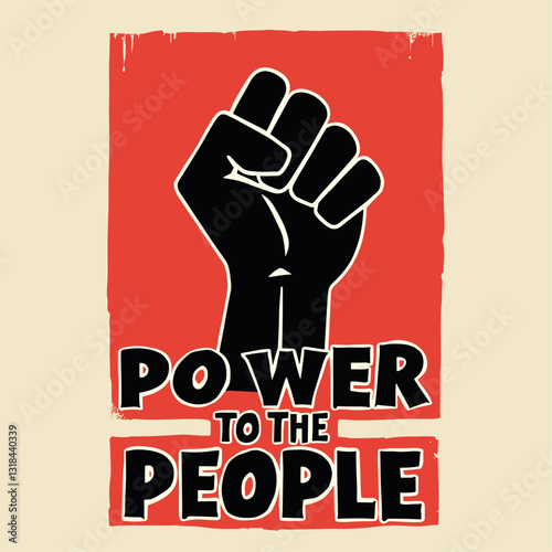 Power to the People: Geometric fist vector for Labour Day, symbolizing solidarity, labor rights, and collective action.