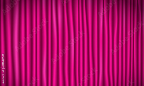 Pink theater curtain background. Fabric curtain backdrop for your event show or performance