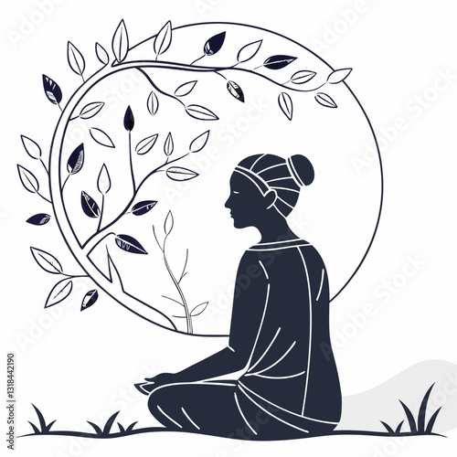 yoga lotus position vector