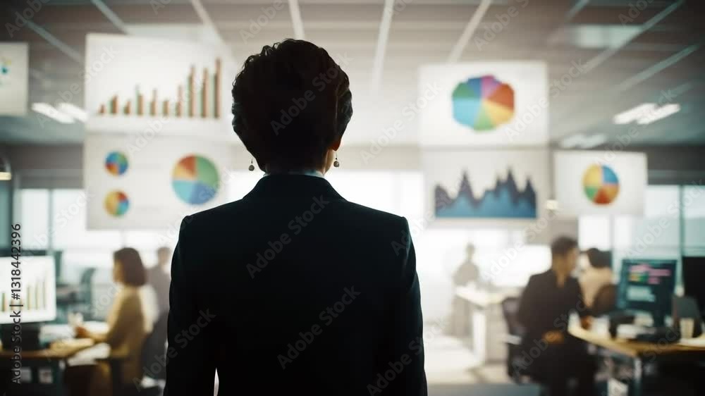 A Professional Woman of Middle Age in a Modern Office Setting, Reflecting on Team Collaboration Amidst a Busy Work Environment A Professional Woman of Middle Age in a Modern Office Setting, Reflecting on Team Collaboration Amidst a Busy Work Environment