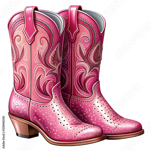 Pink Cowboy Boots: Fashion Image