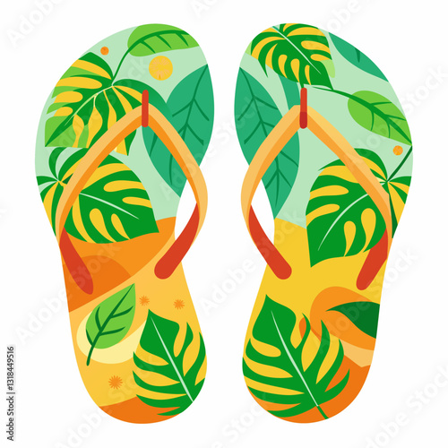 colorful flip flops