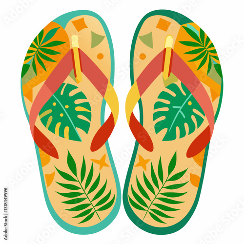 colorful flip flops