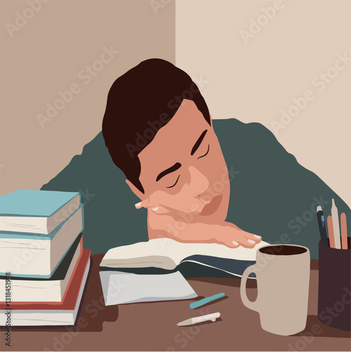 illustration, art, funny, graphic, vector, design, cute, icon, drawing, print, black, isolated, card, animal, background, tired, sticker, retro, cartoon, head, lazy, lying, character, happy, adorable,