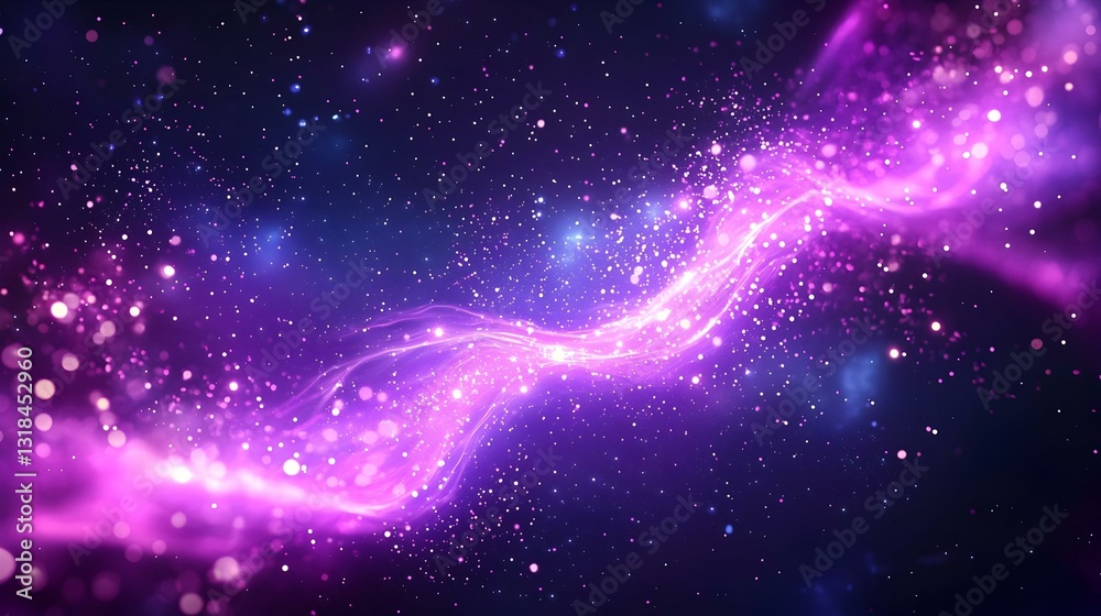 room purple space particle form futuristic neon