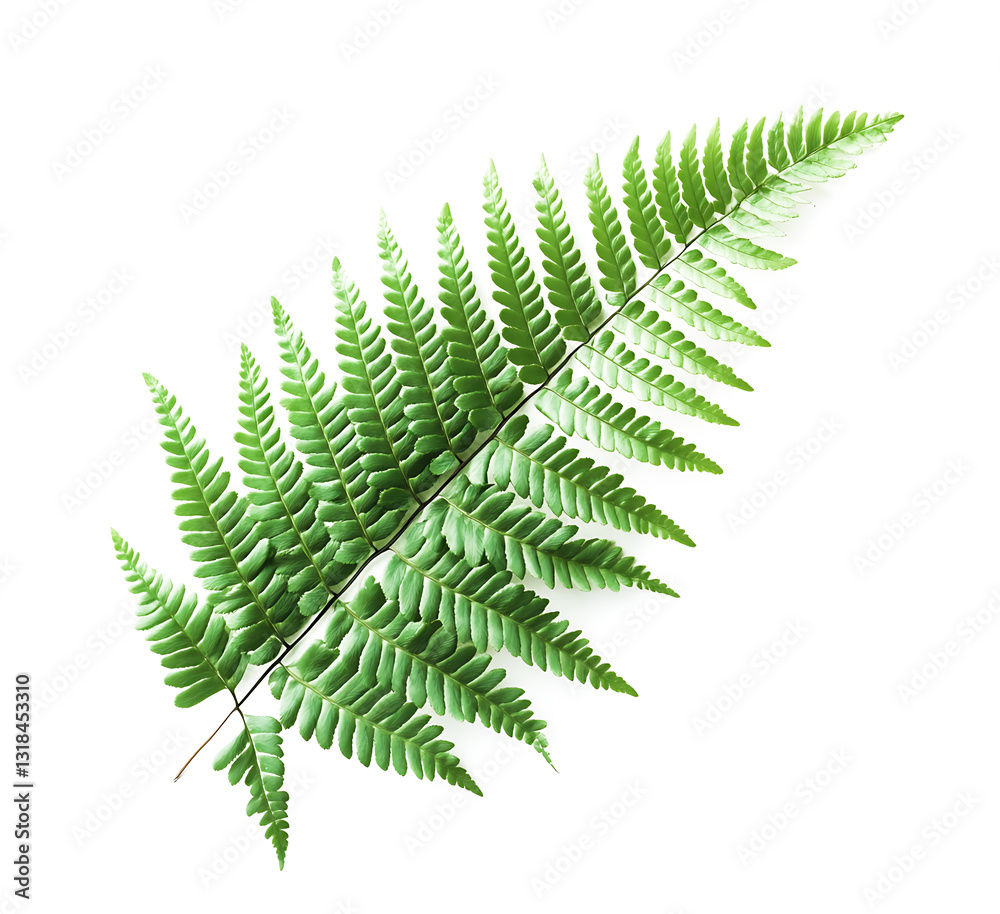 Lush Green Fern Leaves Isolated in white & transparent Lush Green Fern Leaves Isolated in white & transparent