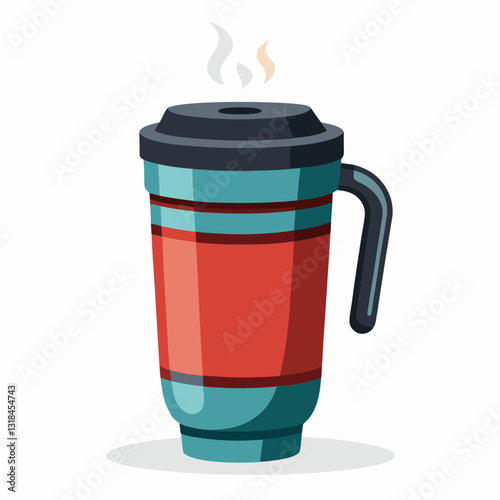 insulated travel mug with steam rising