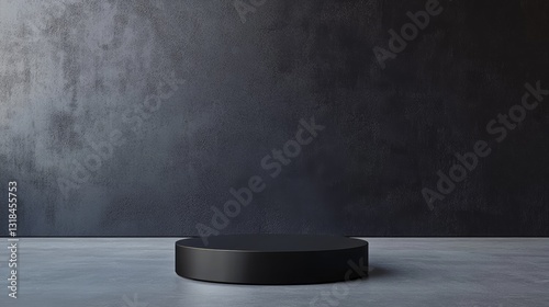 dark background wall with empty table, for montage of product