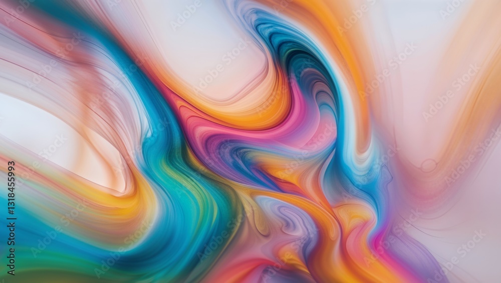 Obraz premium Abstract colorful swirls blending into vivid motion effect.