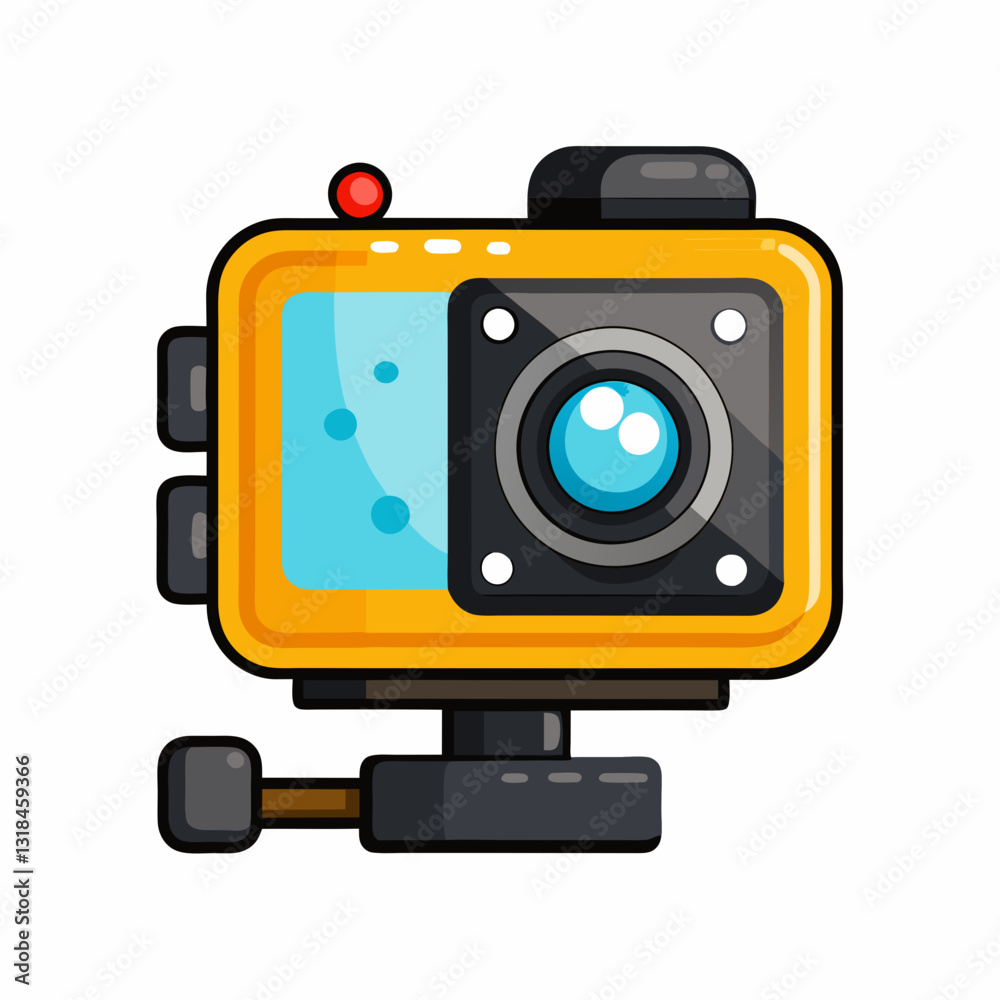 waterproof action camera with floating grip