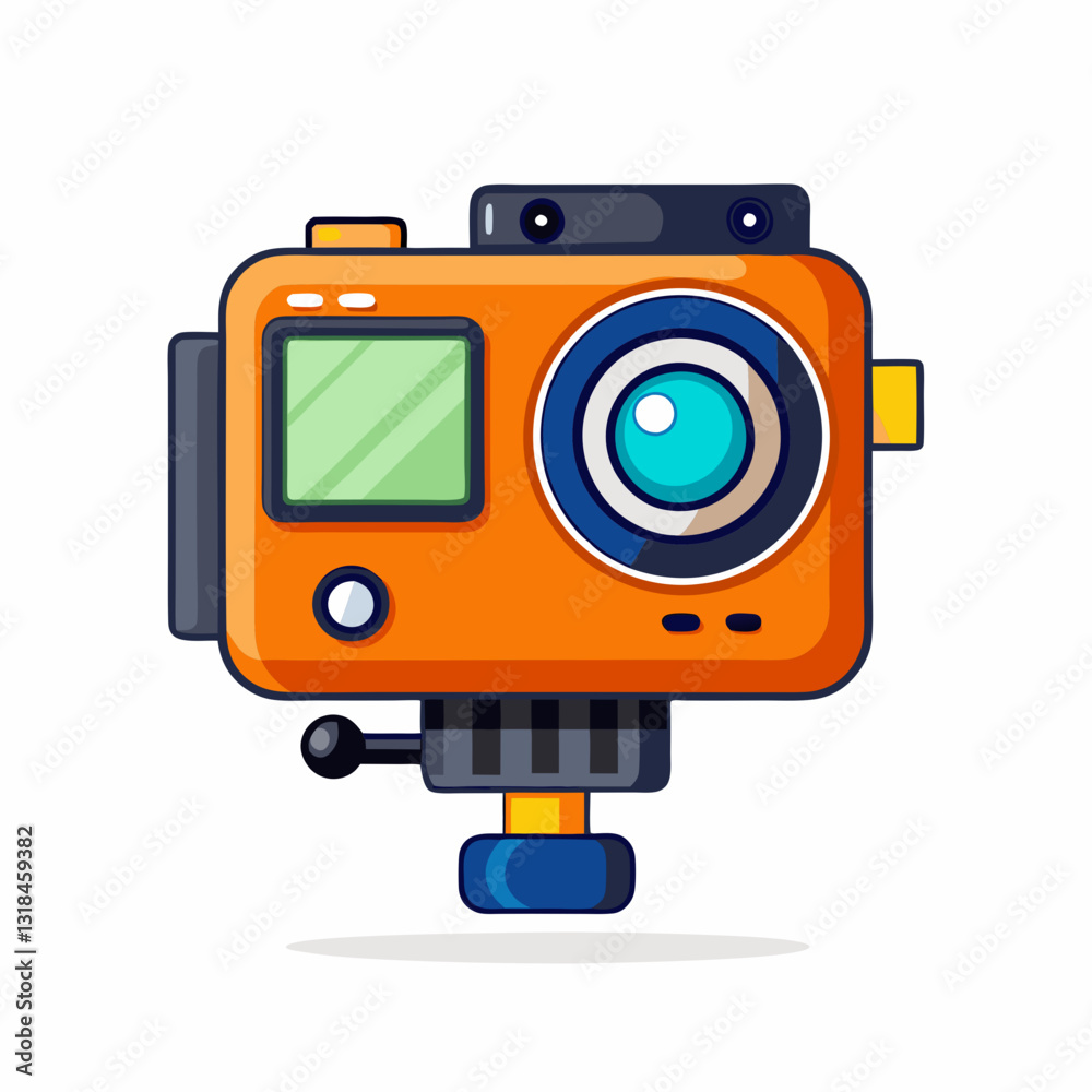 waterproof action camera with floating grip