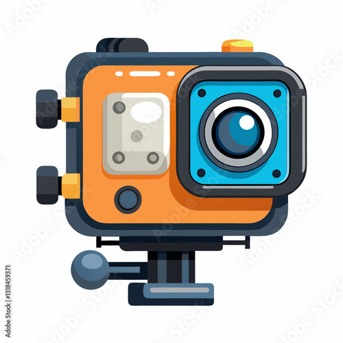 waterproof action camera with floating grip