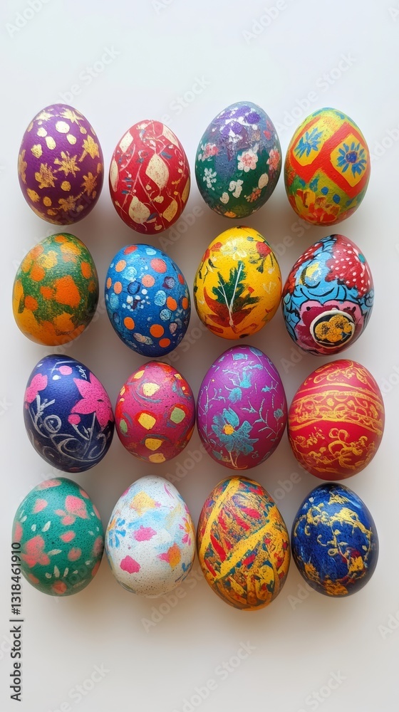 Easter eggs with various patterns Easter eggs with various patterns