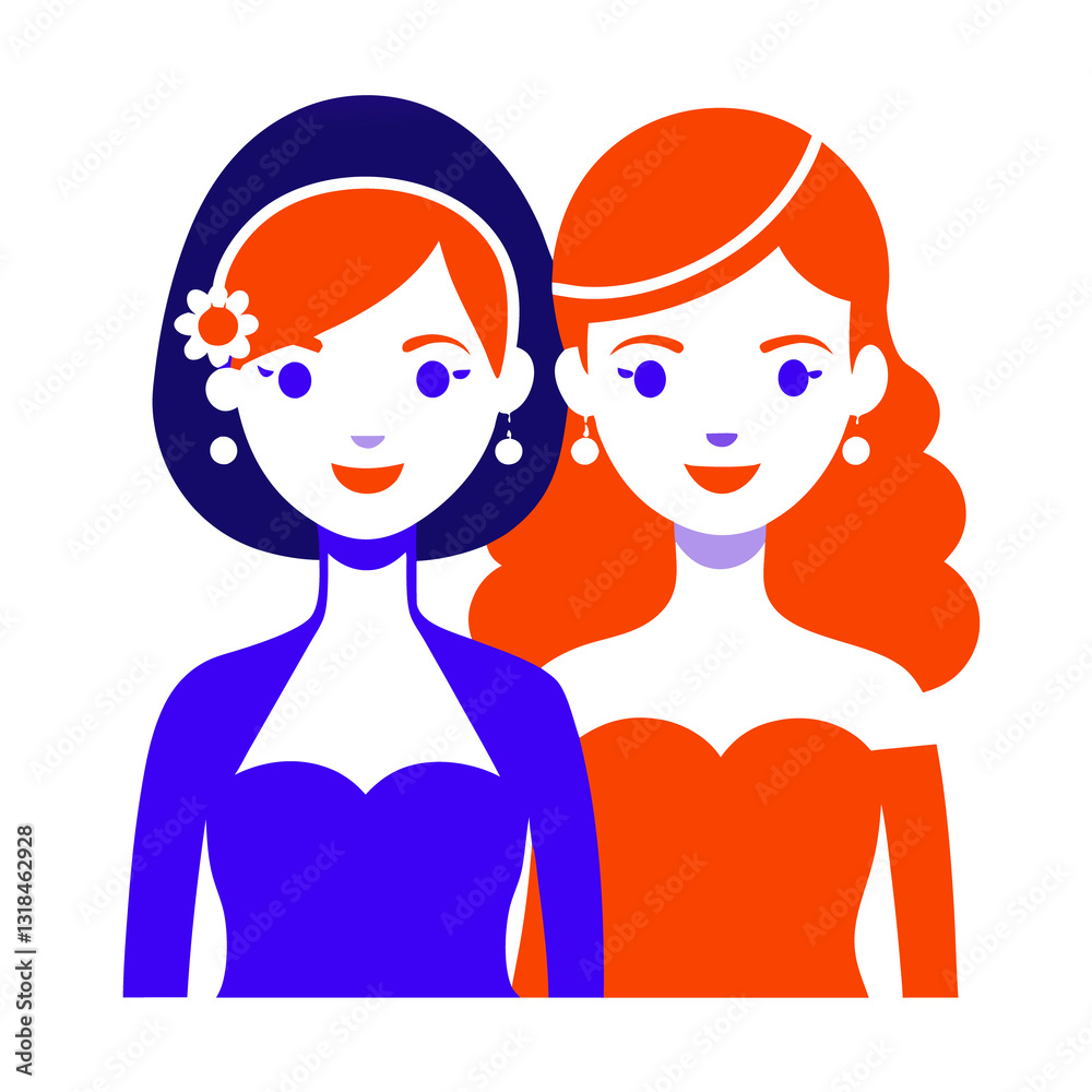 Two Women in Formal Attire, Possibly at a Wedding or Special Event Two Women in Formal Attire, Possibly at a Wedding or Special Event