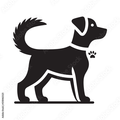 black Engraved Profile of a Labrador head icon Retriever