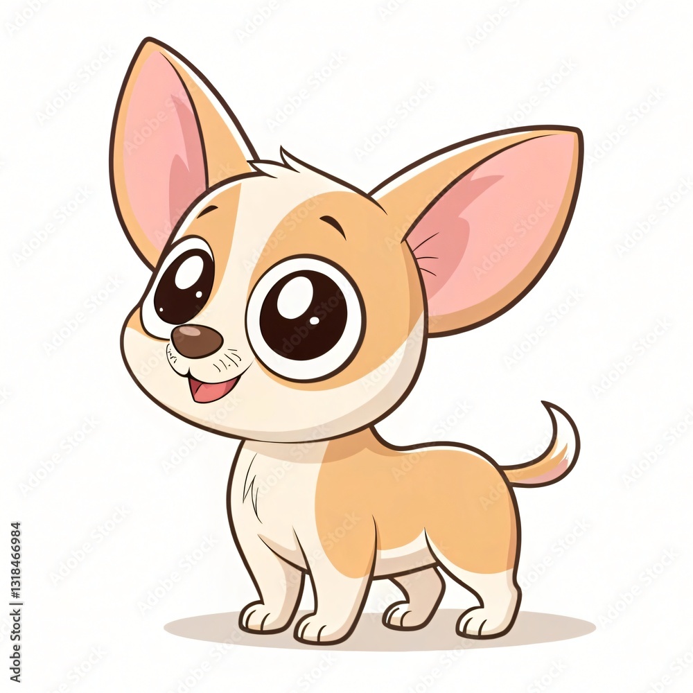 custom made wallpaper toronto digitalAdorable Cartoon Chihuahua Puppy Cute Dog Illustration Big Eyes Pet Graphic