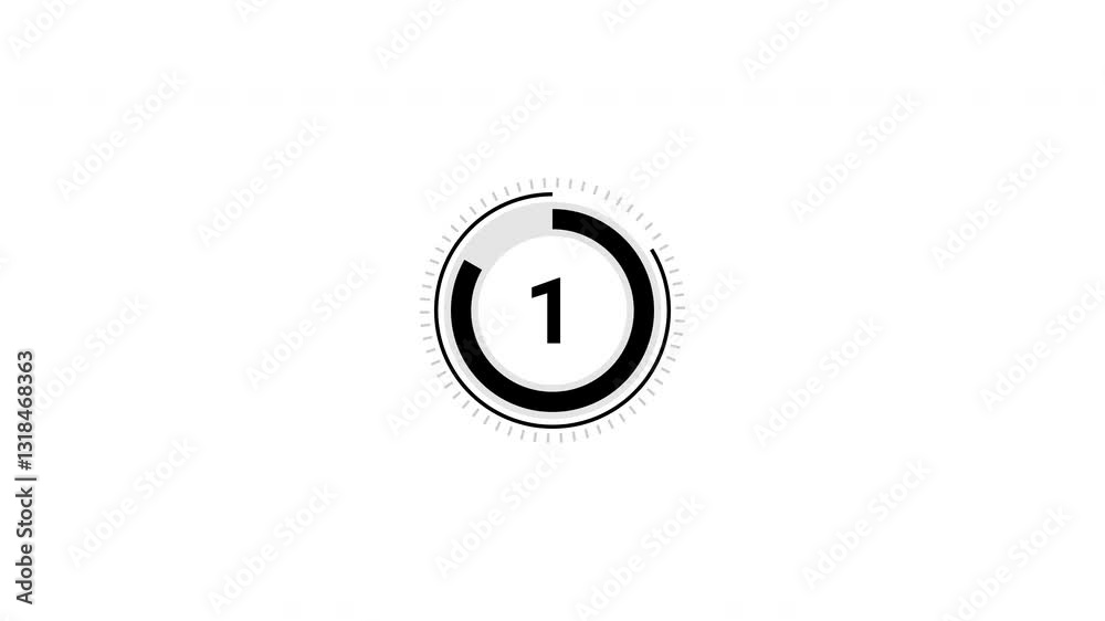 Simple 5 Second Countdown Animation on white background. 4K Video Simple 5 Second Countdown Animation on white background. 4K Video
