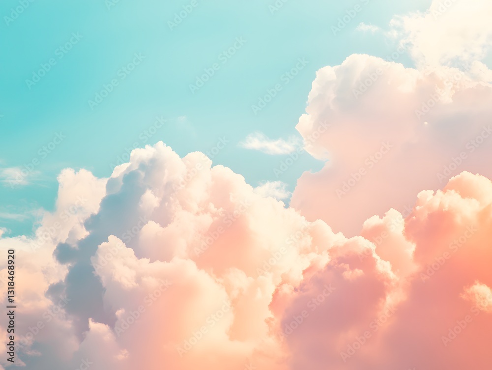 Soft Pastel Clouds Against a Bright Sky at Sunset or Sunrise Soft Pastel Clouds Against a Bright Sky at Sunset or Sunrise