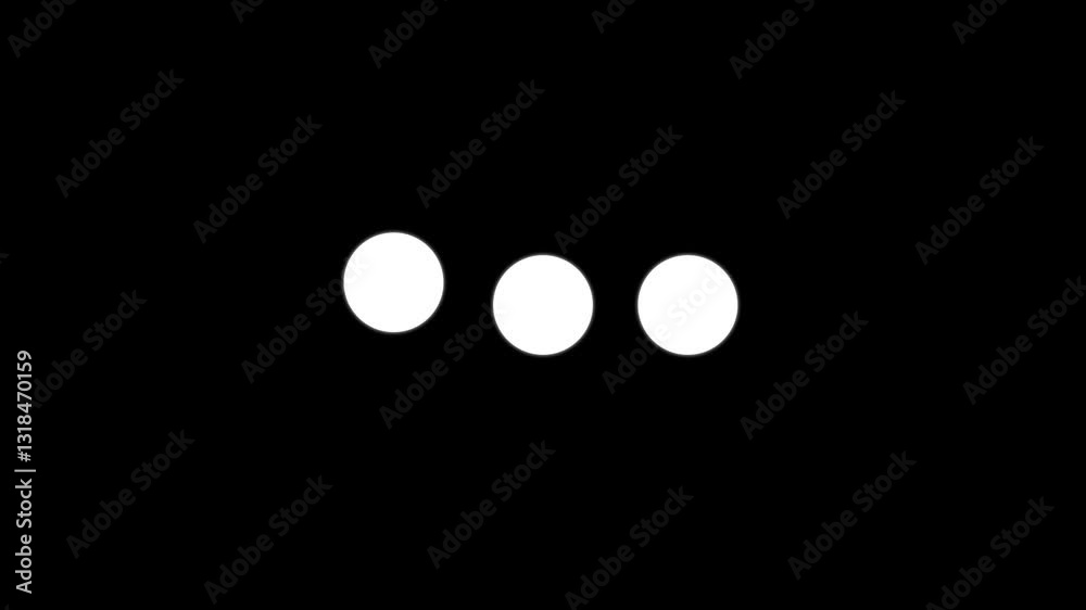 Dot icon, Typing loading dots on black background with alpha channel. Motion Graphic 3 point jump for waiting to load data on the website. Dot icon, Typing loading dots on black background with alpha channel. Motion Graphic 3 point jump for waiting to load data on the website.
