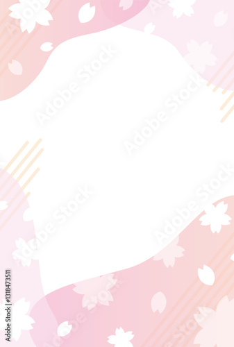 淡い桜の背景のポストカードのテンプレート