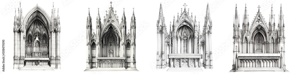 Majestic and Gothic Cathedral with Towering Spires Ornate Arched Facades and Detailed Stone Masonry A Stunning Architectural Landmark of Medieval European Design Majestic and Gothic Cathedral with Towering Spires Ornate Arched Facades and Detailed Stone Masonry A Stunning Architectural Landmark of Medieval European Design