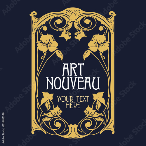 vector vintage items: label art nouveau	
